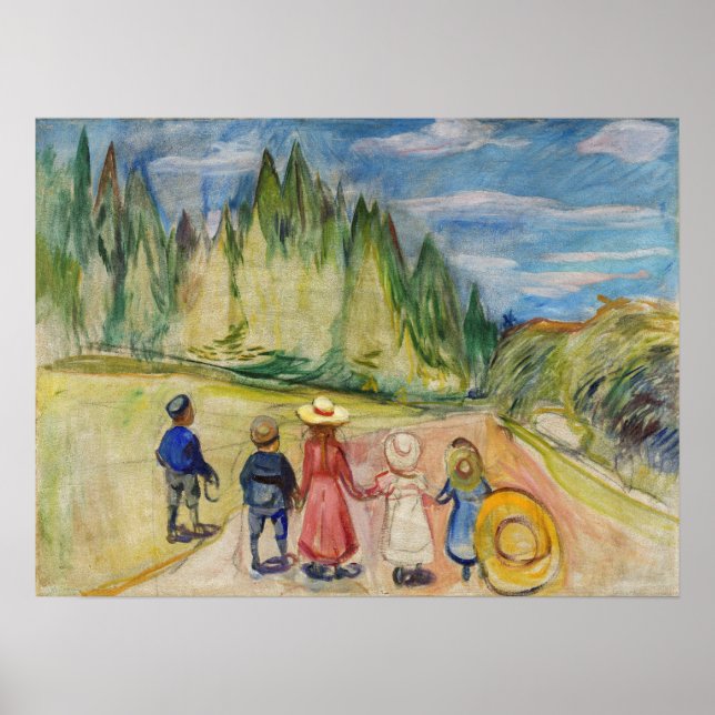 Affiche Edvard Munch - La forêt Fairytale (Devant)