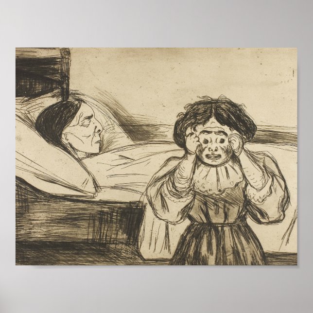 Affiche Edvard Munch - La mère morte et son enfant (Devant)