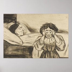 Affiche Edvard Munch - La mère morte et son enfant