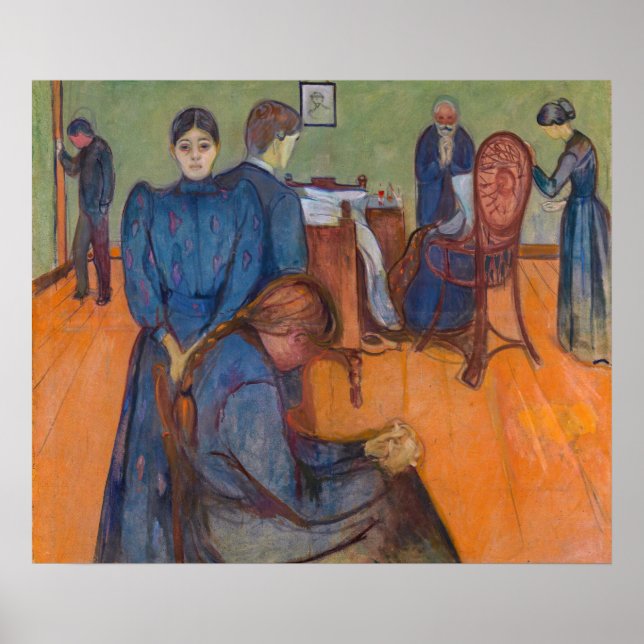Affiche Edvard Munch - La mort dans la chambre des malades (Devant)