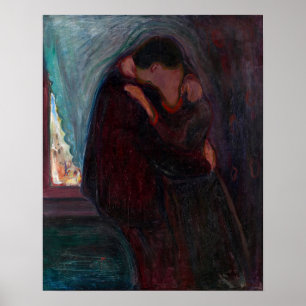 Affiche Edvard Munch - Le Baiser