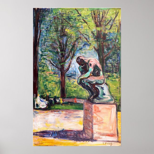 Affiche Edvard Munch - Le penseur de Rodin (Devant)