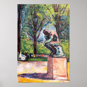 Affiche Edvard Munch - Le Penseur par Rodin