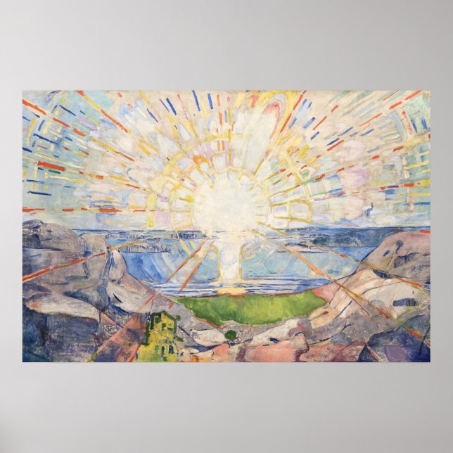 Affiche Edvard Munch Le Soleil Rayonnant Art Moderne de So (Devant)