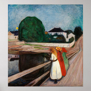 Affiche Edvard Munch - Les filles sur le pont