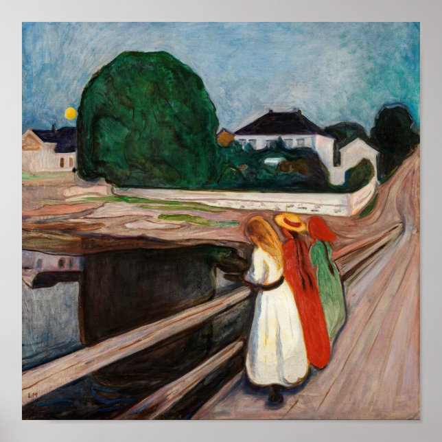 Affiche Edvard Munch - Les Filles sur le pont (Devant)
