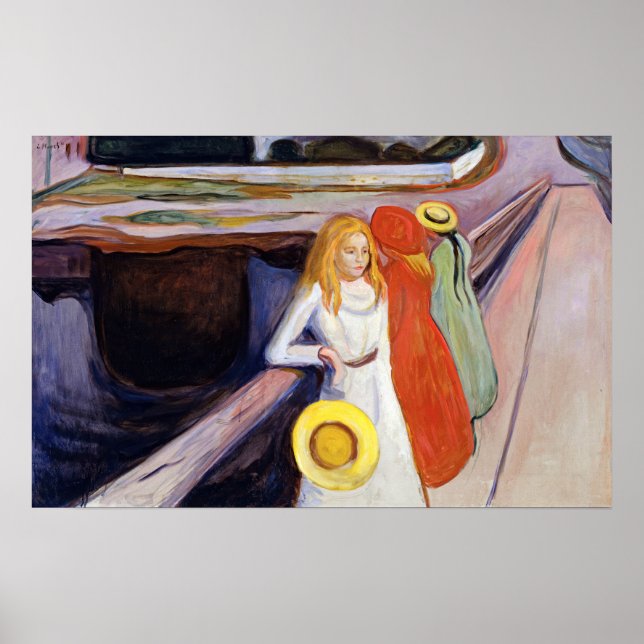 Affiche Edvard Munch - Les filles sur le pont 1901 (Devant)