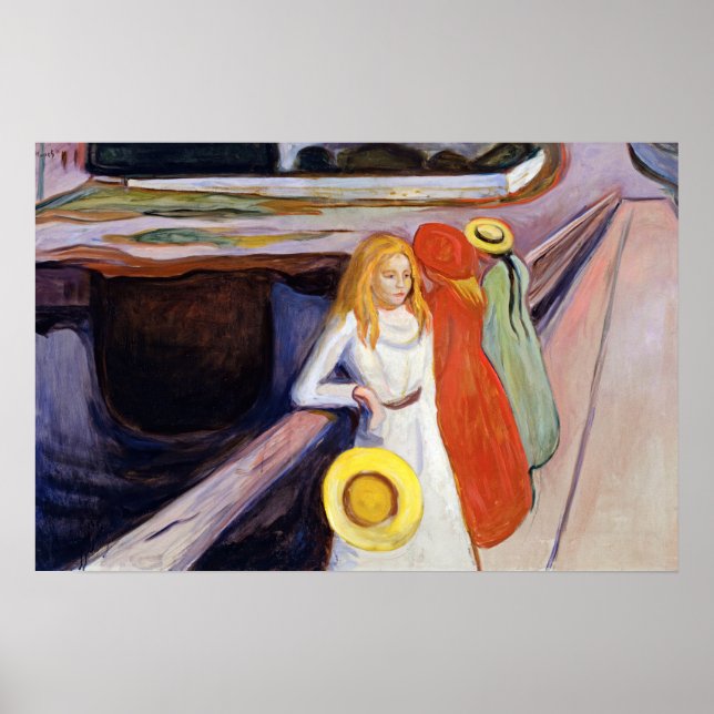 Affiche Edvard Munch - Les Filles sur le Pont 1901 (Devant)