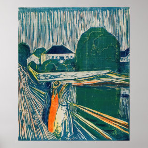 Affiche Edvard Munch - Les Filles sur le Pont, Lithographi