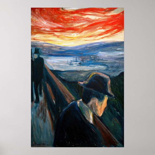 Affiche Edvard Munch - Maladie d'humeur au coucher du sole (Devant)
