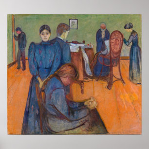 Affiche Edvard Munch - Mort dans la salle de tests v2