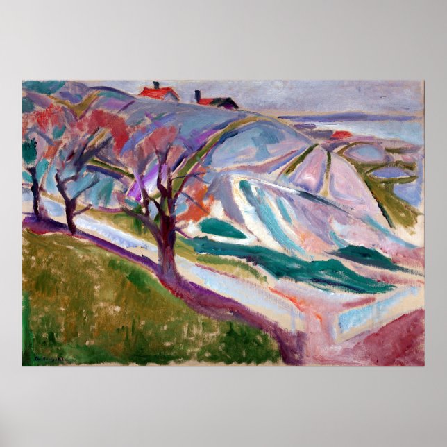 Affiche Edvard Munch Paysage, Kragerø (Devant)