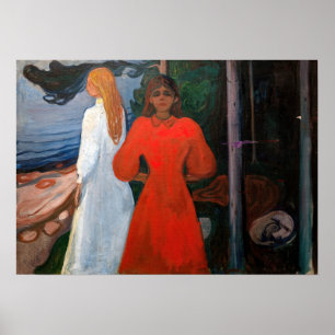 Affiche Edvard Munch - Rouge et Blanc