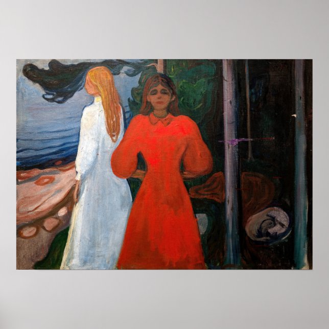 Affiche Edvard Munch - Rouge et Blanc (Devant)