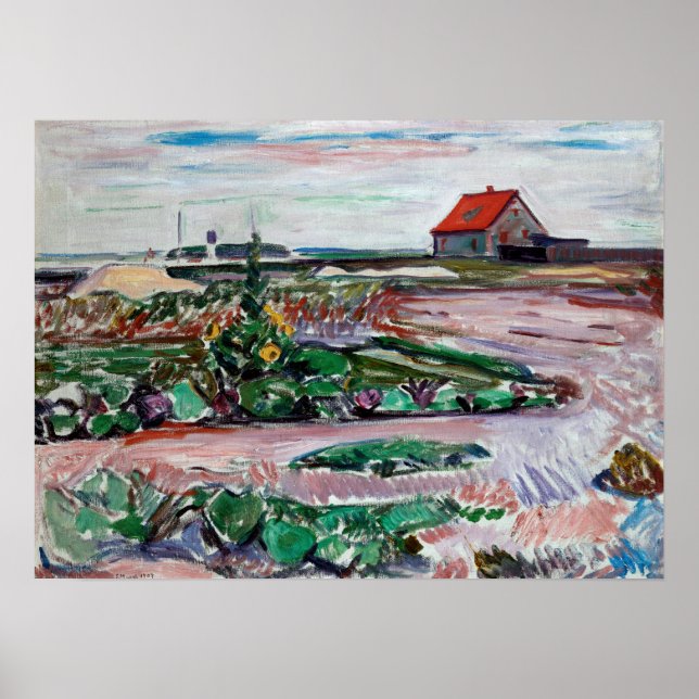 Affiche Edvard Munch - Seashore. Paysage près de Lubeck (Devant)