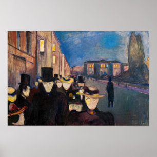 Affiche Edvard Munch - Soirée sur Karl Johan Street
