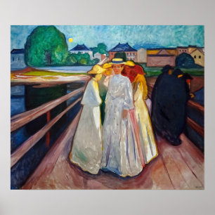 Affiche Edvard Munch - The Girls on the Bridge 1903