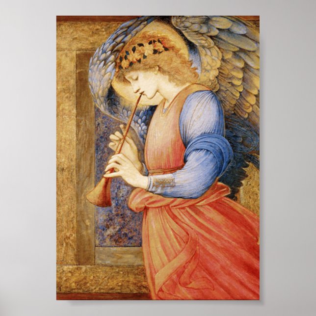 Affiche Edward Burne-Jones - Angel Jouant Un Flageolet (Devant)
