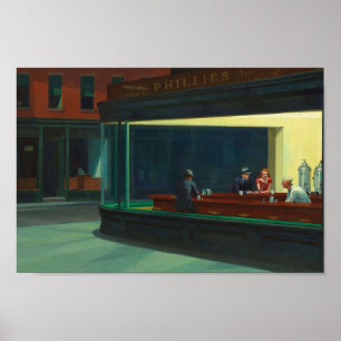 Affiche Edward Hopper Nighthawks 1942, ARTISTE AMÉRICAIN