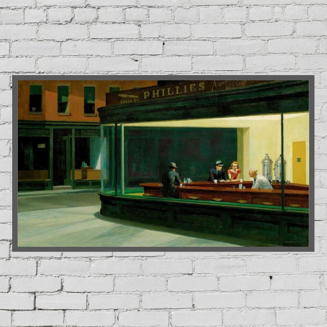 Affiche Edward Hopper Nighthawks Art Paint (Créateur téléchargé)