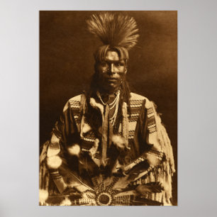 Affiche Edward S Curtis A Piegan Dandy