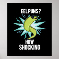Eel Puns Comment Choquant Funny Animal Pun Dark BG
