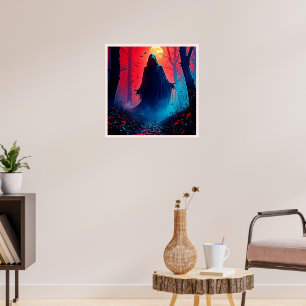 Affiche Eerie Shadow in Crimson Woods Design