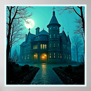 Affiche Eerie Victorian Mansion Lune
