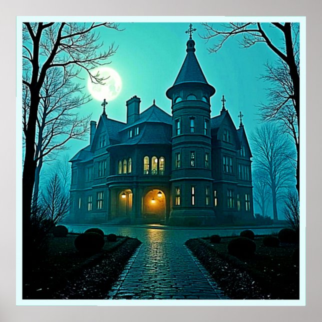 Affiche Eerie Victorian Mansion Lune (Devant)