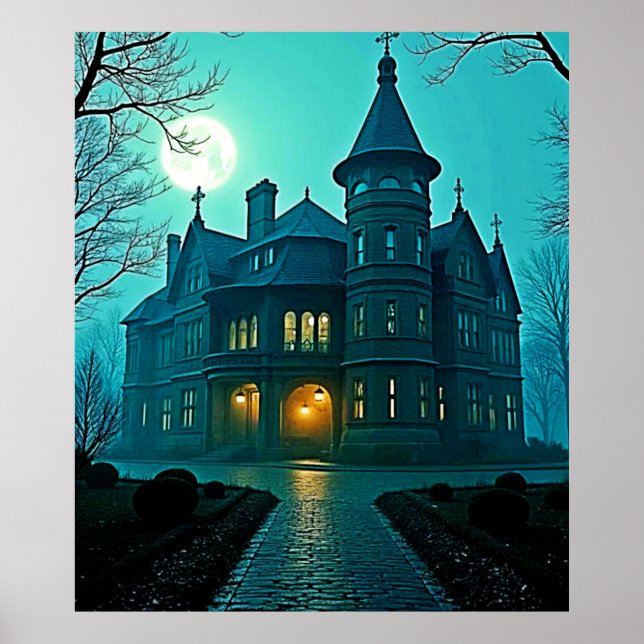 Affiche Eerie Victorian Mansion Lune (Devant)