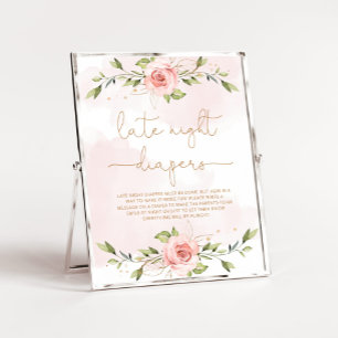 Affiche Eeucalyptus rose vif floral Late couche de nuit