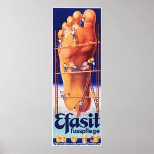 Affiche EFASIT Fusspflege Lotion de crème de pied Pedicure
