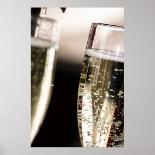 Affiche Effervescence Dorée : Bulles de Champagne Macro Ar