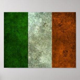 Affiche Effet acier vieilli du pavillon irlandais