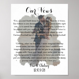Affiche effet de voeux de photo de mariage délavé