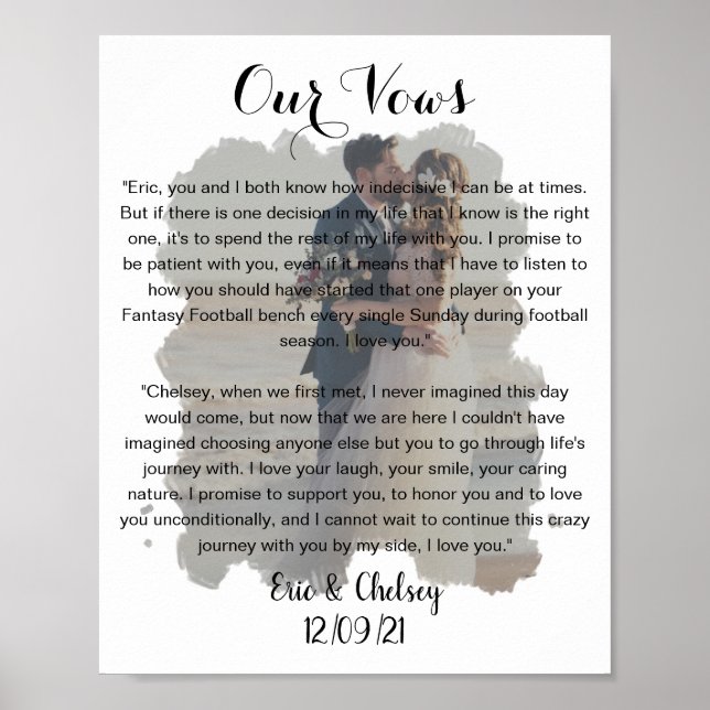 Affiche effet de voeux de photo de mariage délavé (Devant)