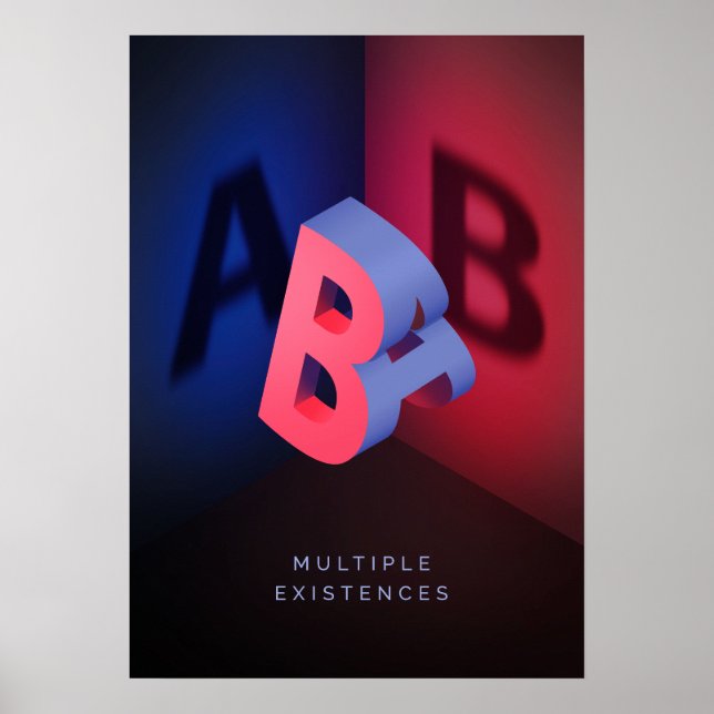 Affiche Effet d'illusion A et B 3D (Devant)