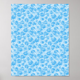 Affiche Effet fourrure synthétique bleue et blanche