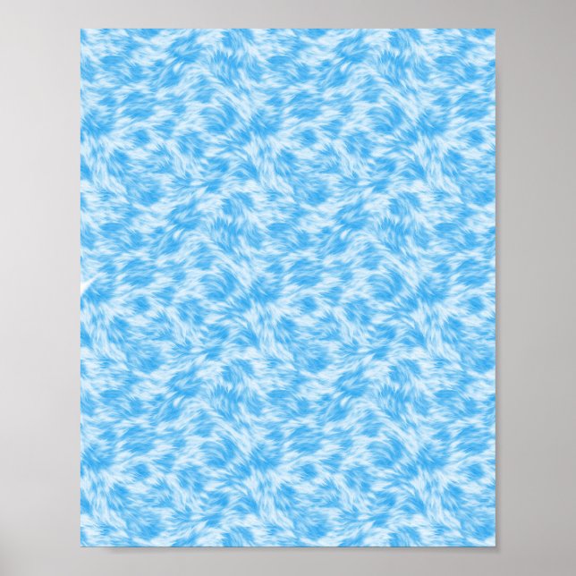 Affiche Effet fourrure synthétique bleue et blanche (Devant)
