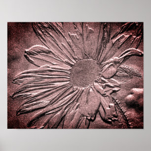 Affiche Effet Sculpté Fleur de Susan aux Yeux Noirs Art 