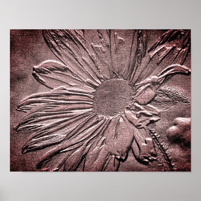 Affiche Effet Sculpté Fleur de Susan aux Yeux Noirs Art  (Devant)