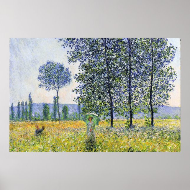 Affiche Effet soleil sous le Claude Monet des peupliers (Devant)