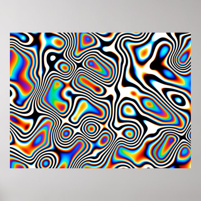 Affiche Effets numériques. Arrière - plan abstrait dynamiq (Devant)