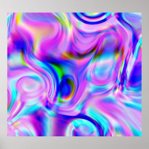 Affiche Effets numériques : motif abstrait multicolore.