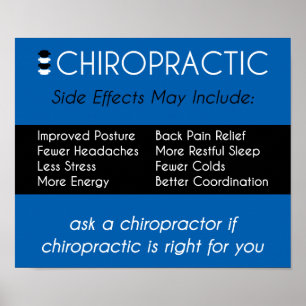 Affiche Effets secondaires de la chiropratique [bleu] Post