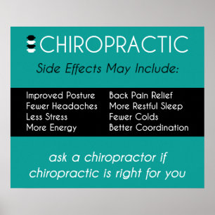 Affiche Effets secondaires de l'affiche de chiropratique