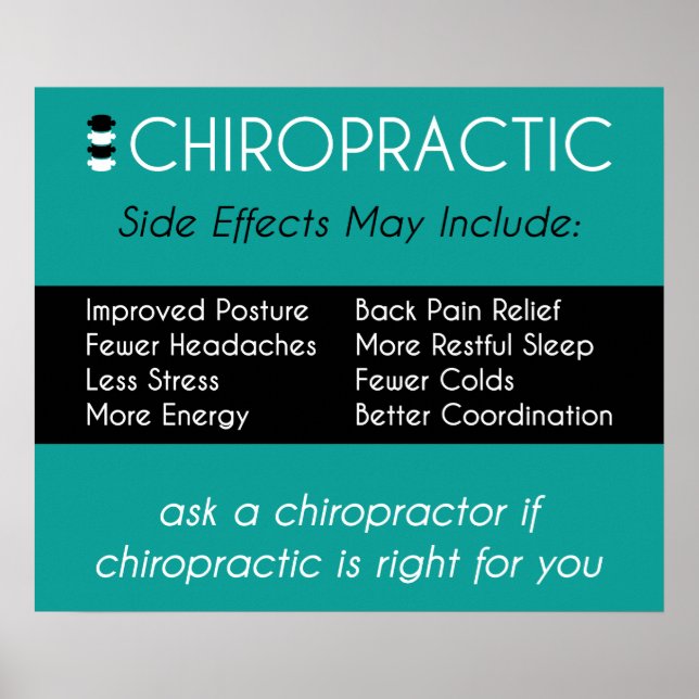 Affiche Effets secondaires de l'affiche de chiropratique (Devant)