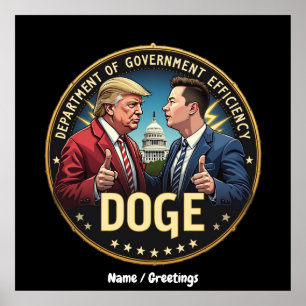 Affiche Efficacité du département du gouvernement TrumpElo