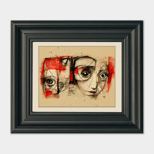 Affiche Effigy of Twin - Faces & Eyes Abstract Art