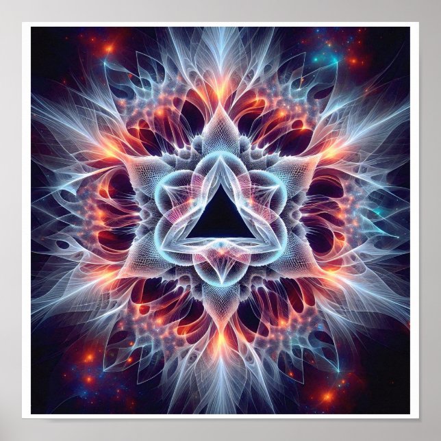 Affiche Effondrement de l'étoile fractale dans la fleur co (Devant)